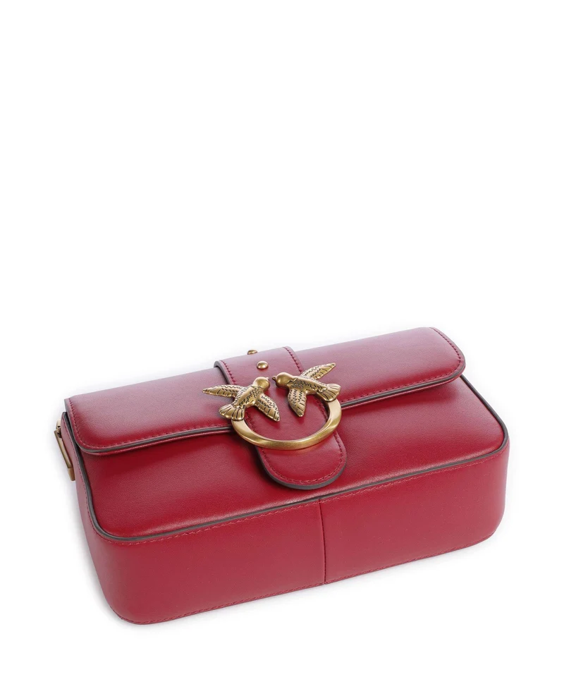 Pinko Love One Mini Slouchy Charms Bandolera rosso lampone/antique gold