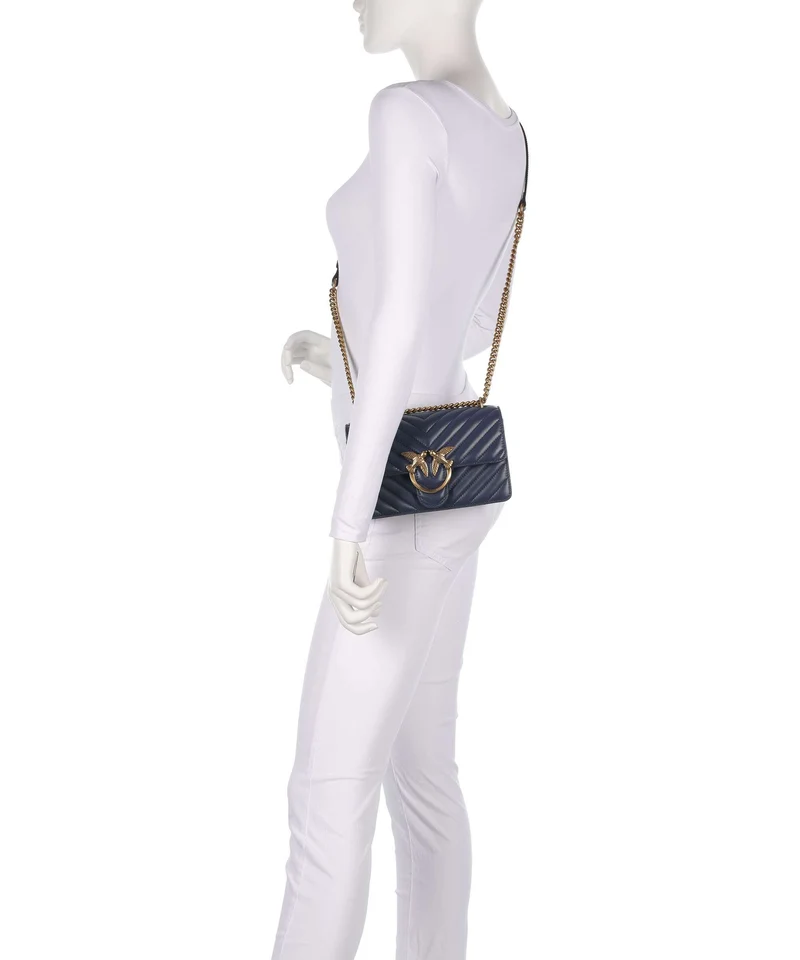 Pinko Love One Mini Bolso de hombro blu indaco ombroso/antique gold