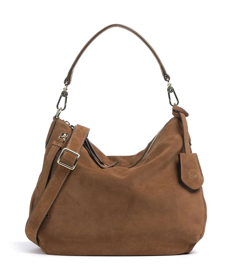 Abro Suede Juna Small Bolso de hobo camel