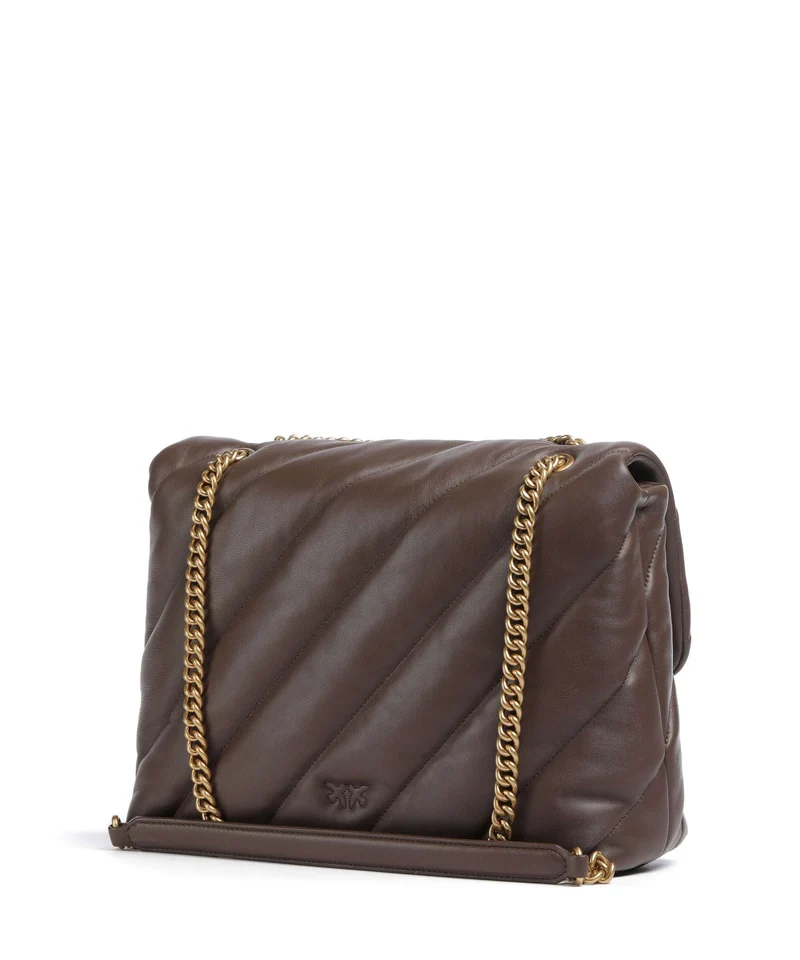Pinko Love Puff Big Bolso de hombro marrone castano/antique gold