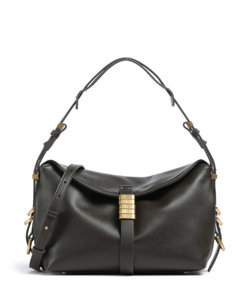 Pinko Saddle Horizontal Mini Bolso de hombro verde fango/antique gold