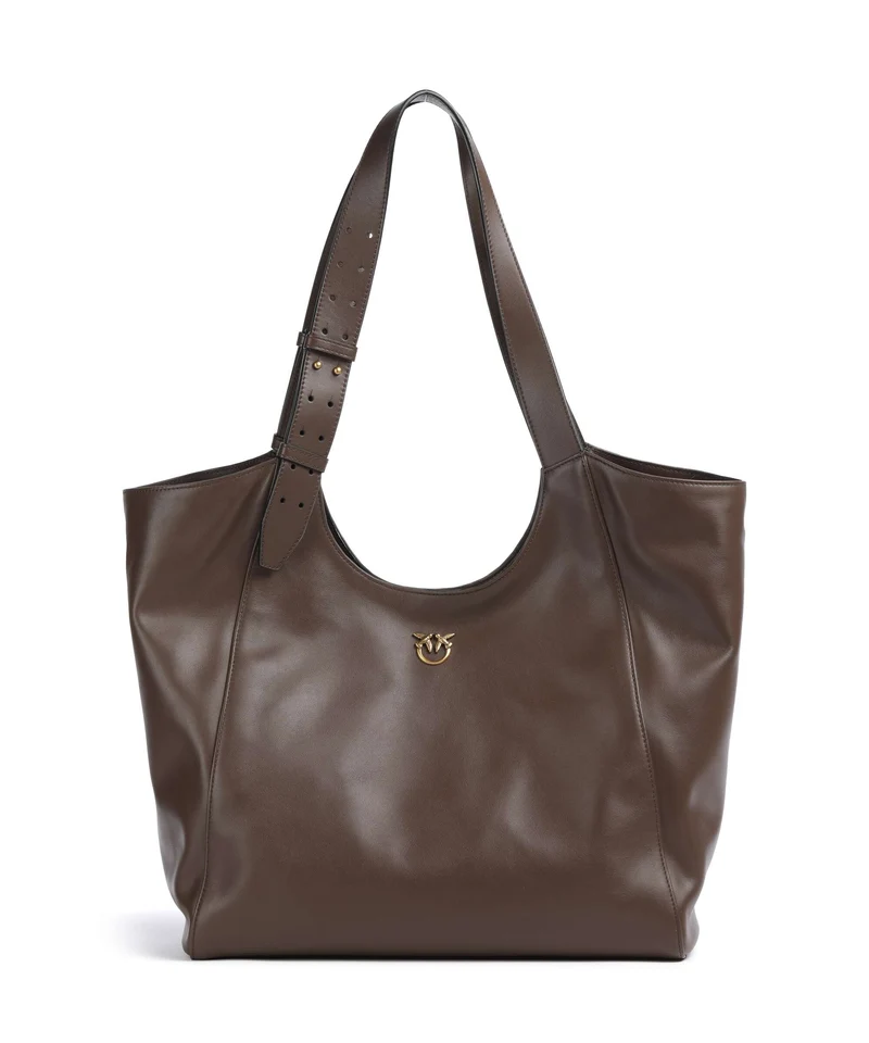 Pinko Bolsa shopping marrone castano/antique gold