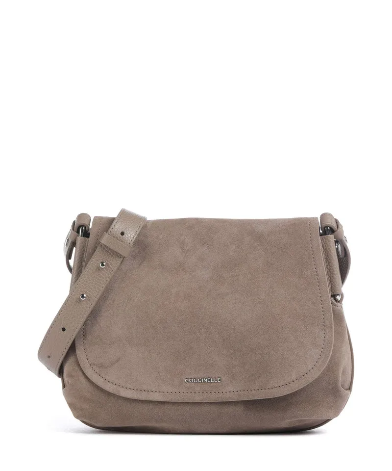 Coccinelle Rebekka Suede Bandolera warm taupe