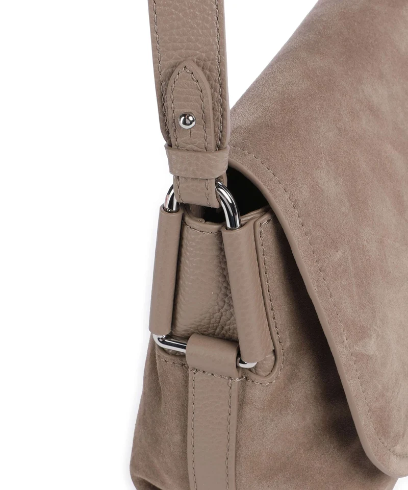 Coccinelle Rebekka Suede Bandolera warm taupe