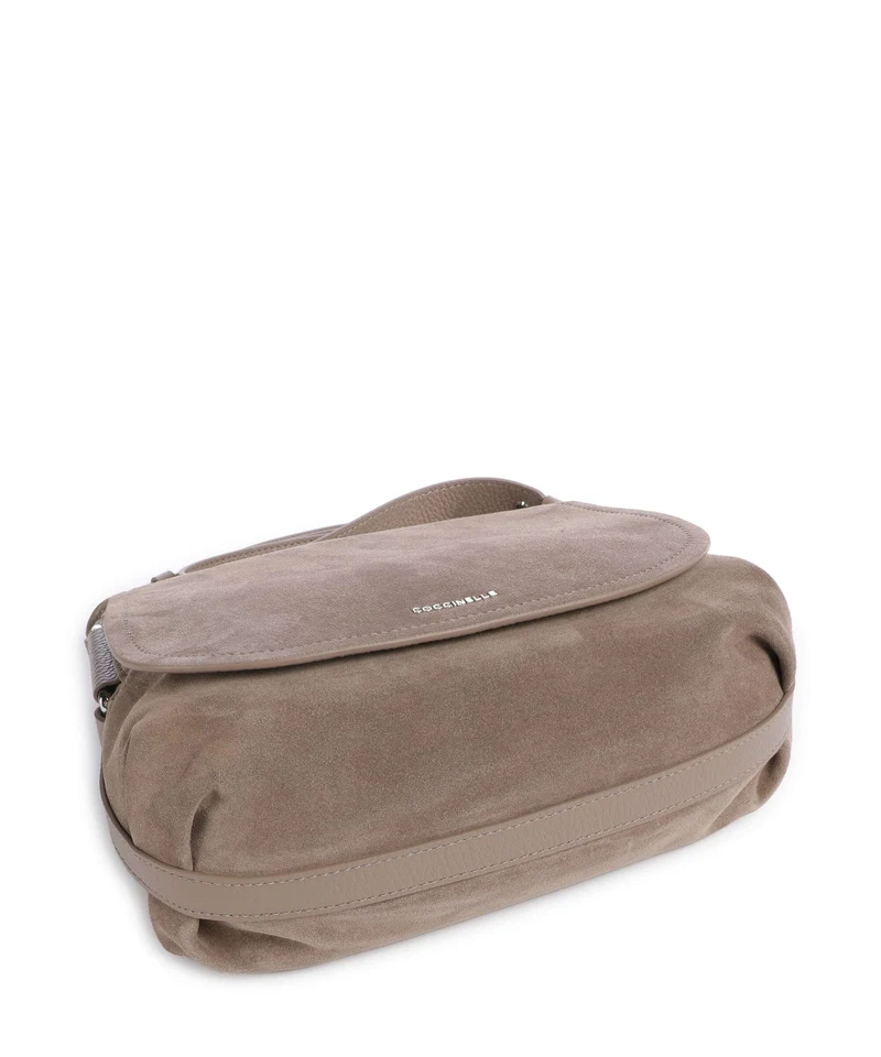 Coccinelle Rebekka Suede Bandolera warm taupe