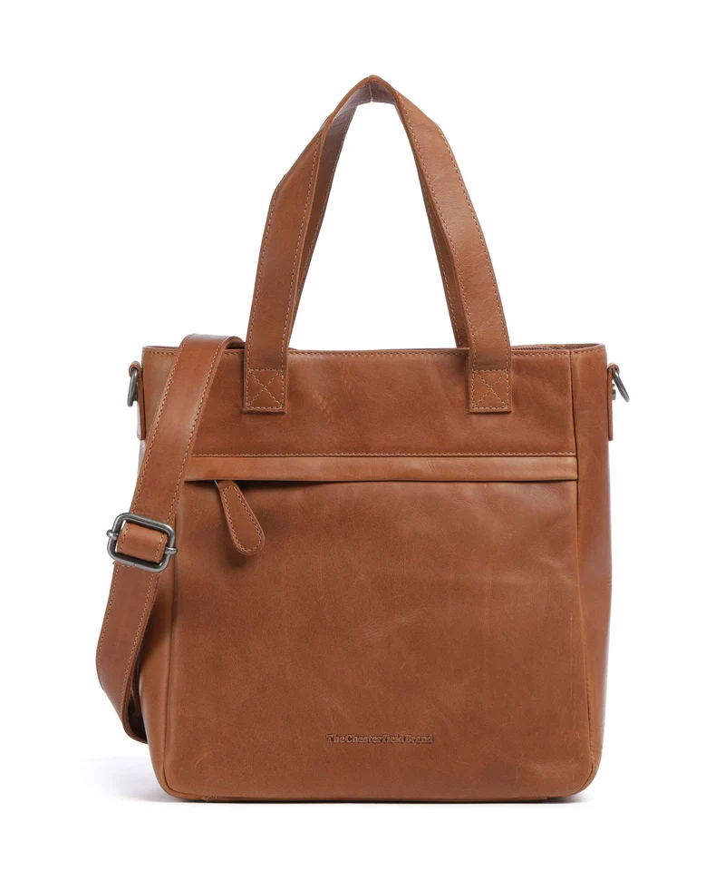 The Chesterfield Brand Wax Pull Up Cow Lingfield Bolso de mano cognac