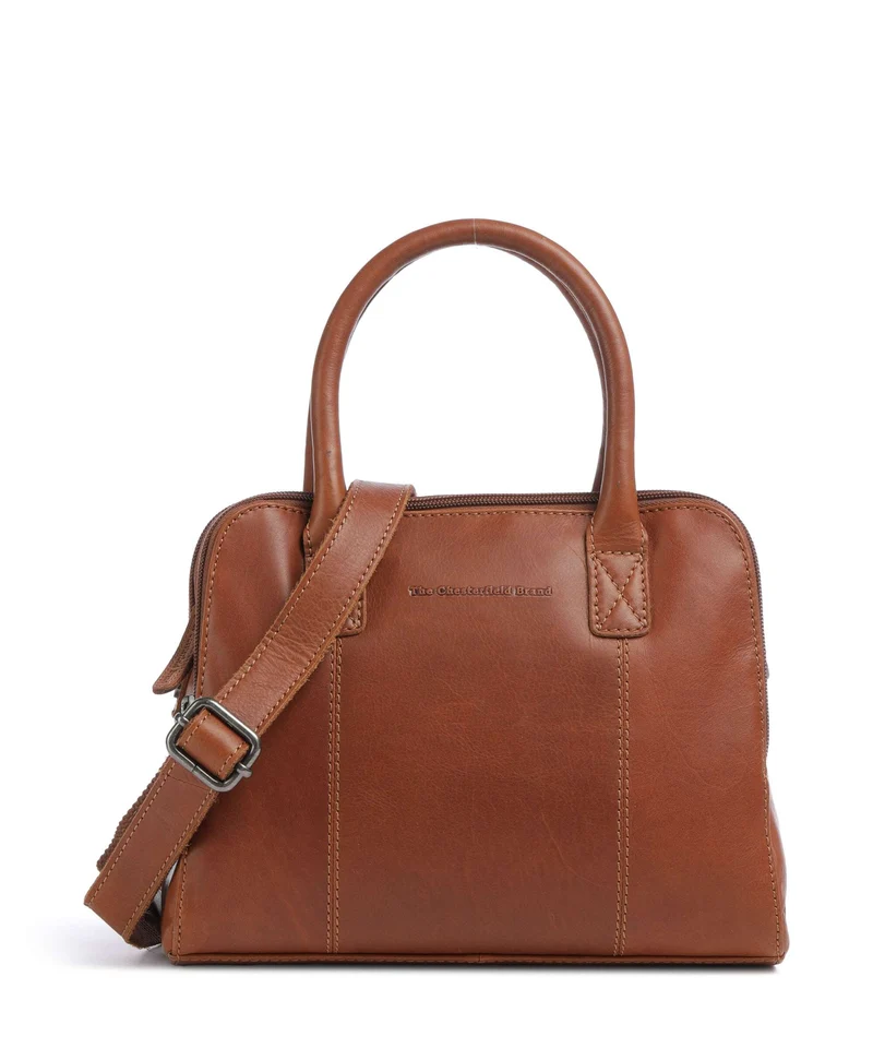 The Chesterfield Brand Wax Pull Up Cow Ezra Bolso de mano cognac