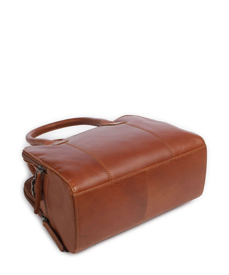 The Chesterfield Brand Wax Pull Up Cow Ezra Bolso de mano cognac