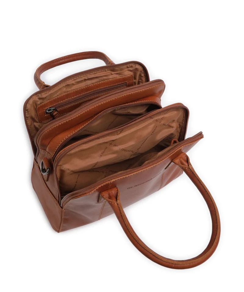 The Chesterfield Brand Wax Pull Up Cow Ezra Bolso de mano cognac