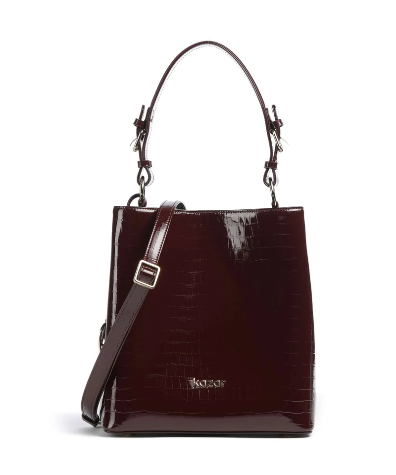 Kazar Victoria Bucket bolso de mano maroon