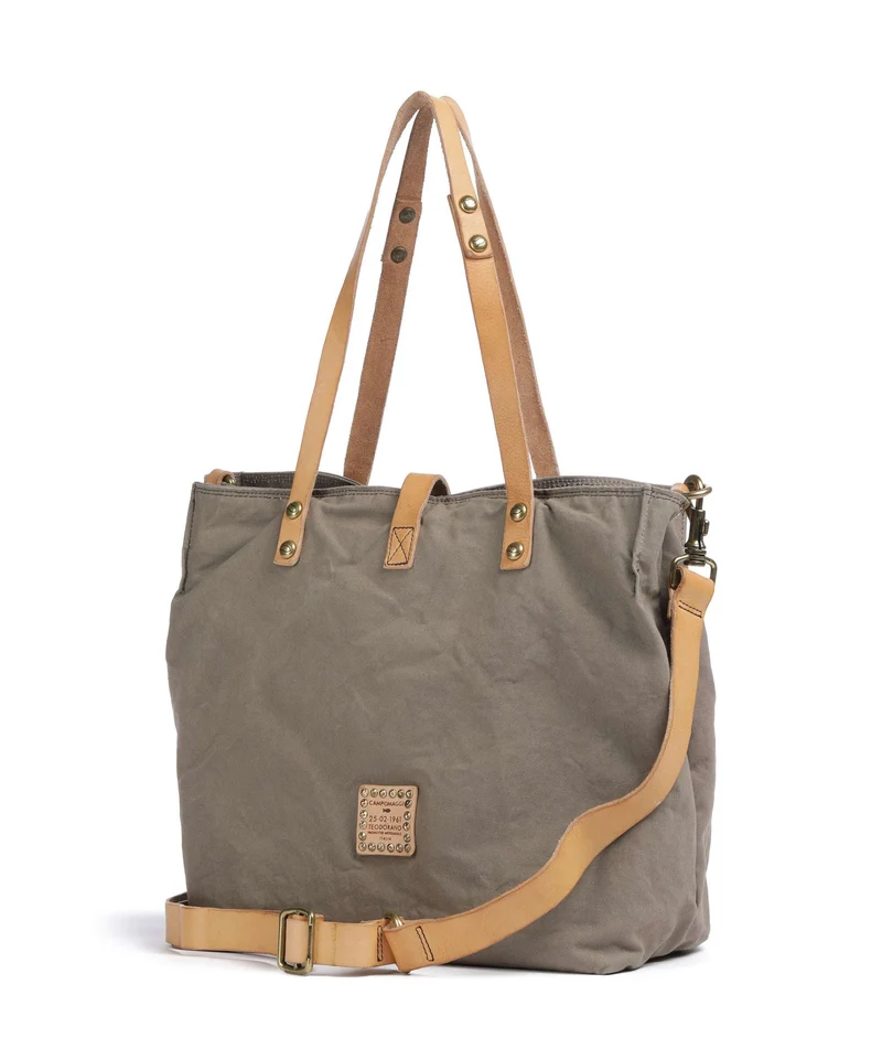 Campomaggi Bolsa shopping verde militare/naturale/albicocca