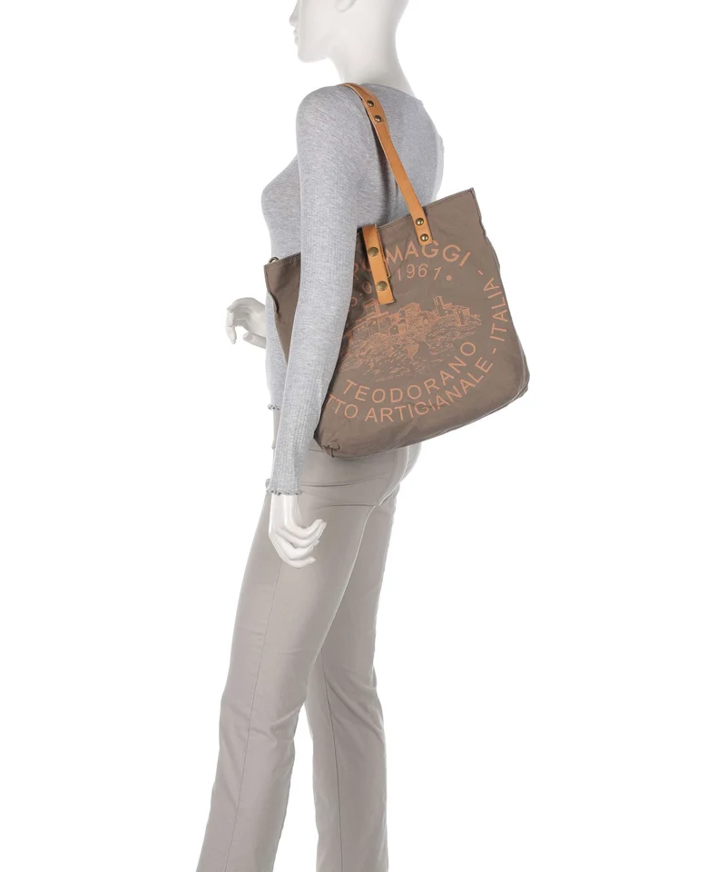 Campomaggi Bolsa shopping verde militare/naturale/albicocca