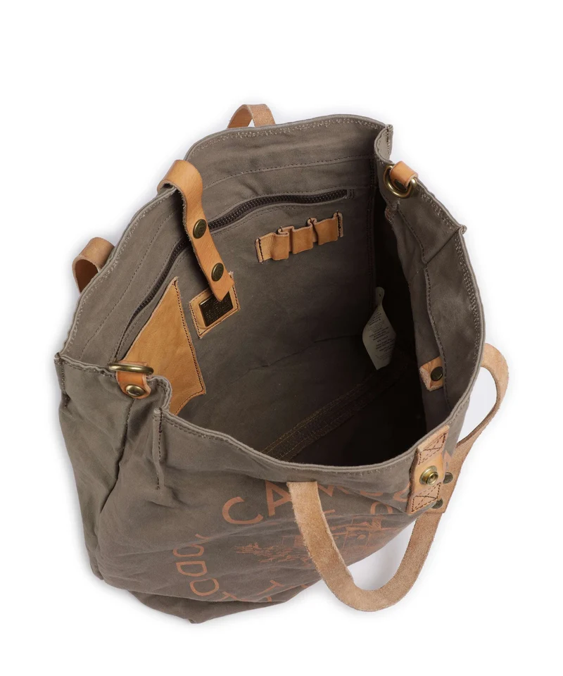 Campomaggi Bolsa shopping verde militare/naturale/albicocca