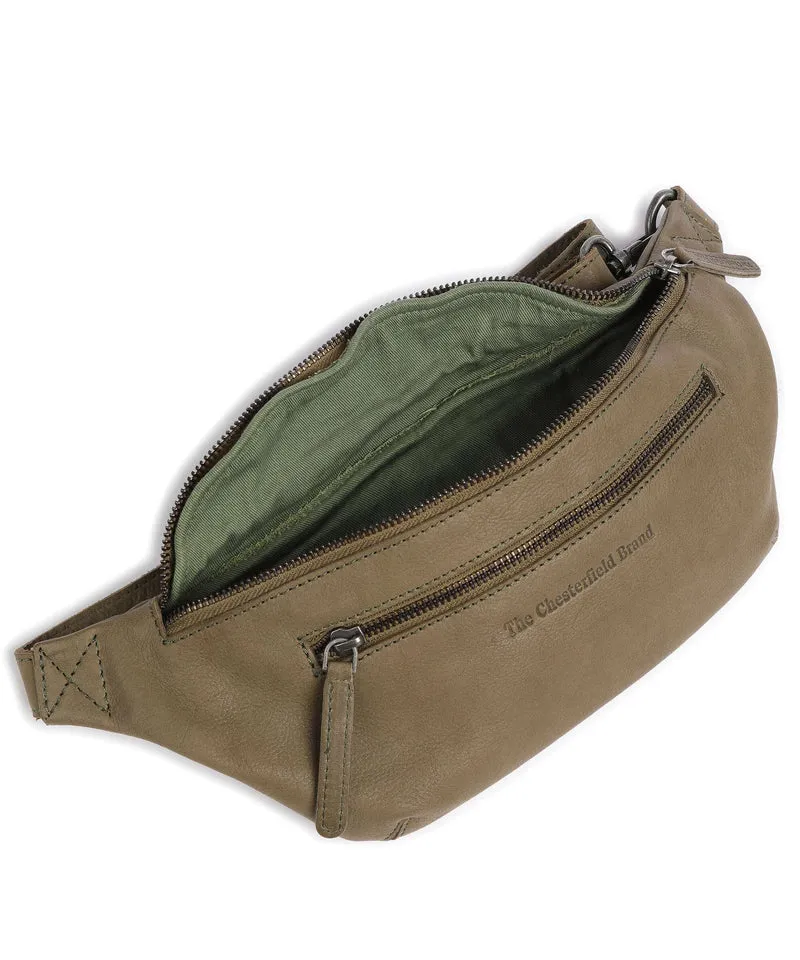 The Chesterfield Brand Washed Waxed Cow Severo Riñonera olive green