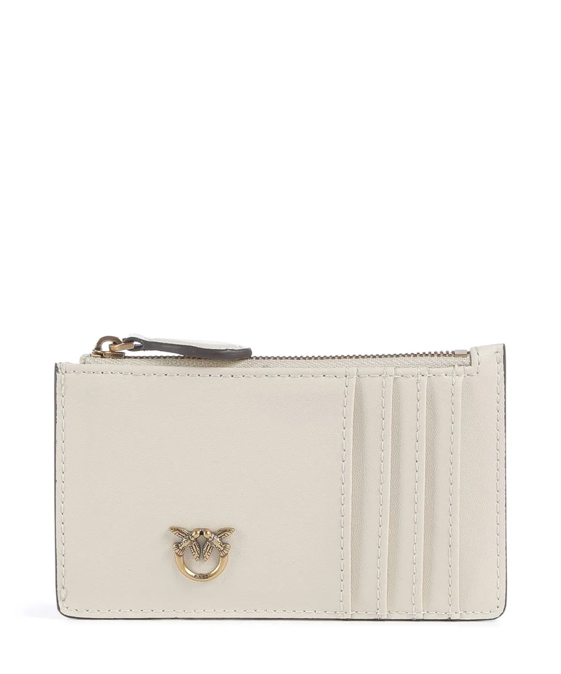 Pinko Airone Tarjetero bianco seta/antique gold