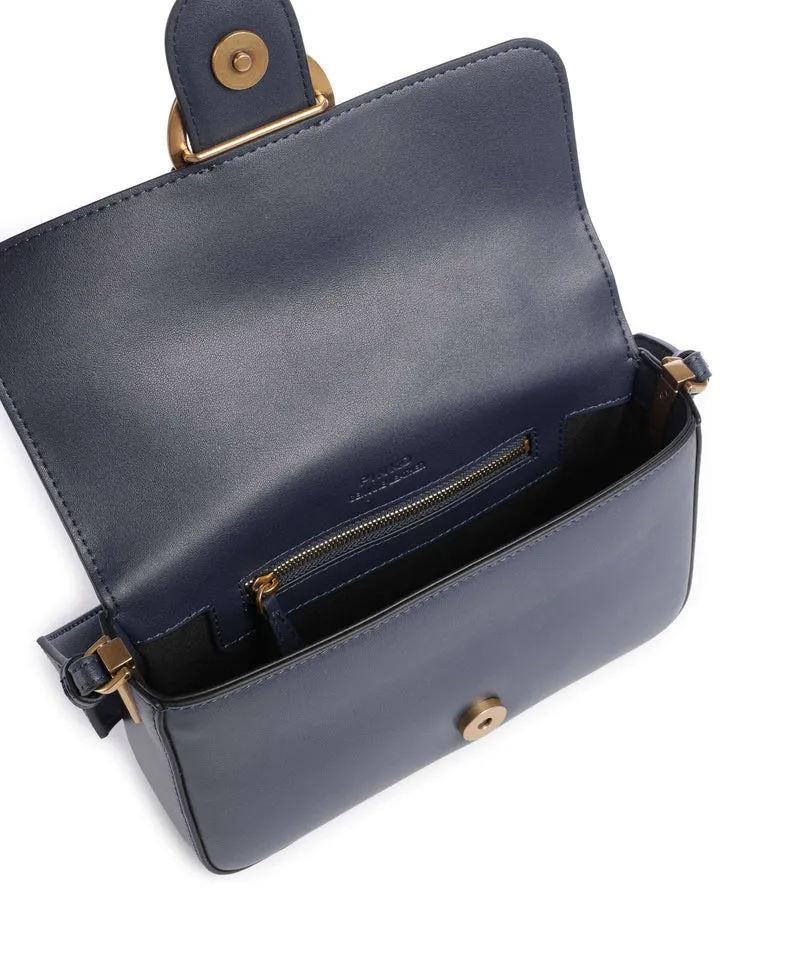 Pinko Love One Mini Slouchy Bolso de hombro blu indaco ombroso/antique gold