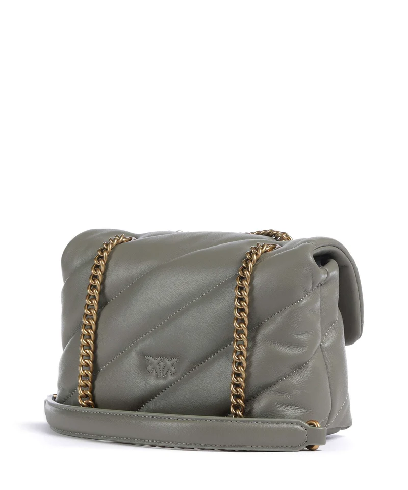 Pinko Love Puff Mini Bolso de hombro verde vertiver/antique gold