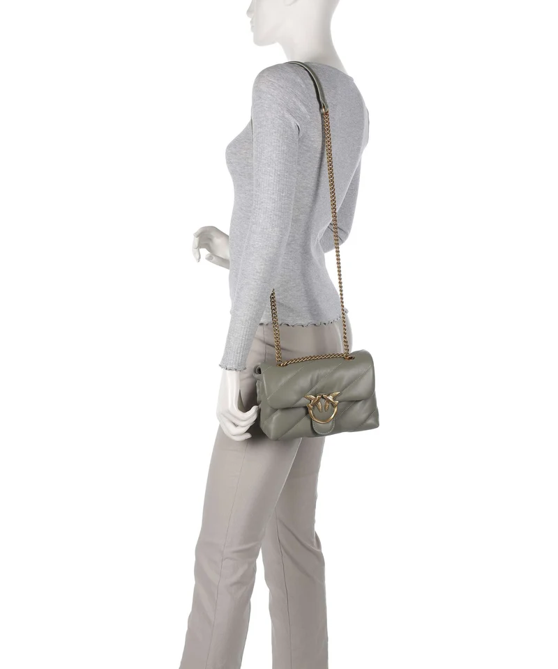 Pinko Love Puff Mini Bolso de hombro verde vertiver/antique gold