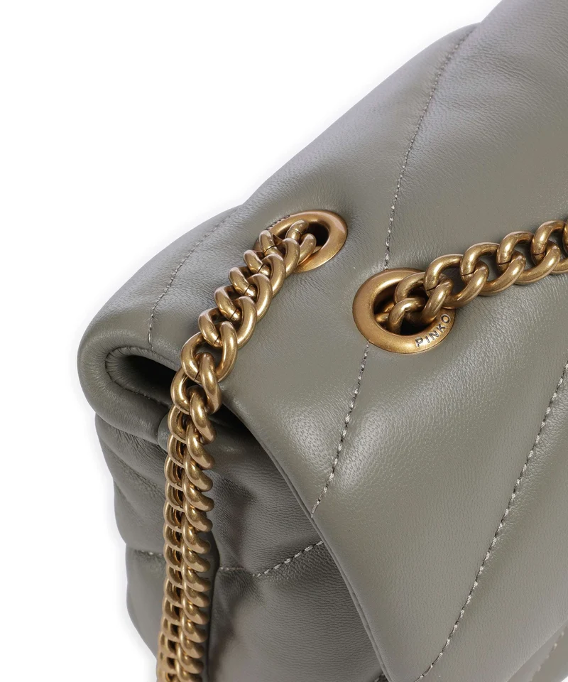 Pinko Love Puff Mini Bolso de hombro verde vertiver/antique gold