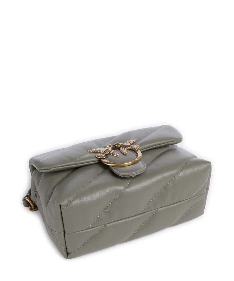 Pinko Love Puff Mini Bolso de hombro verde vertiver/antique gold
