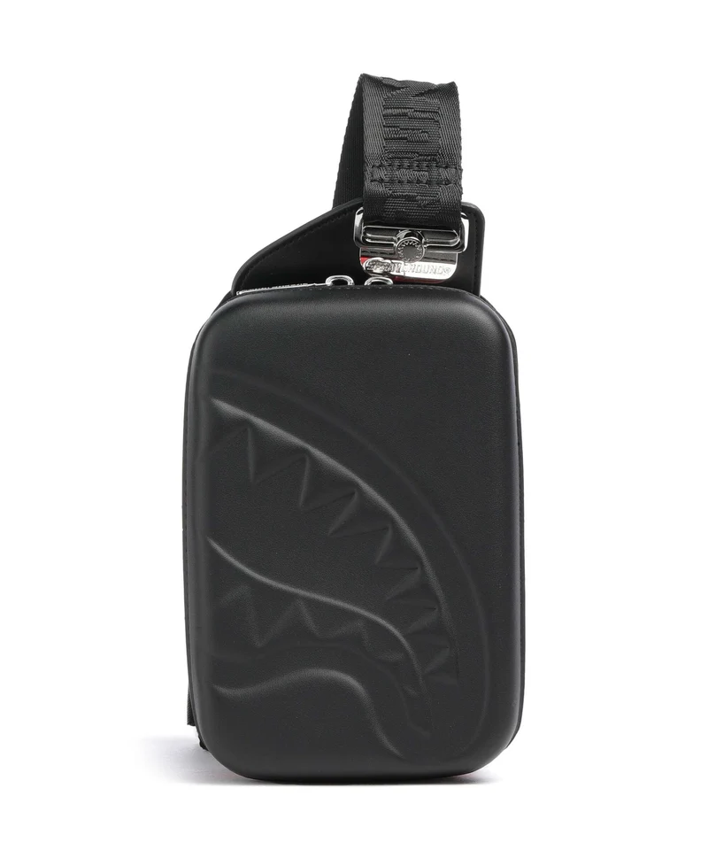 Sprayground Printed Zipper Shark Mochila sling black