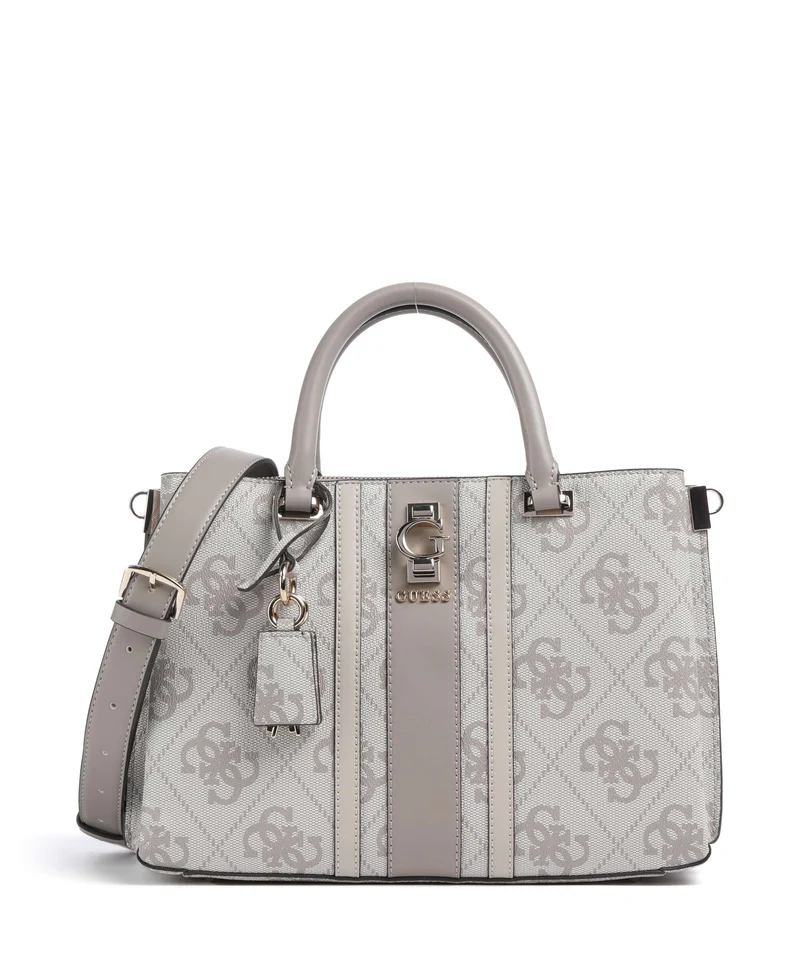 Guess Erenia Bolso de mano dark taupe logo