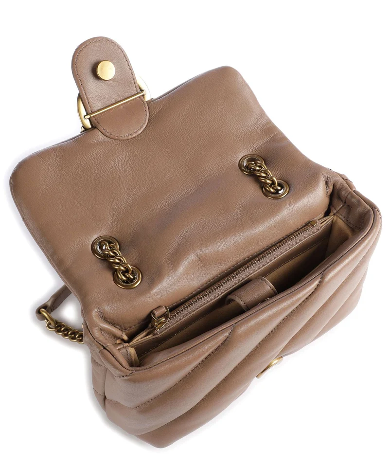Pinko Love Puff Mini Bolso de hombro biscotto zenzero/antique gold