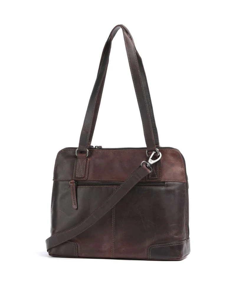 The Chesterfield Brand Wax Pull Up Cow Belgrado Bolso de hombro brown