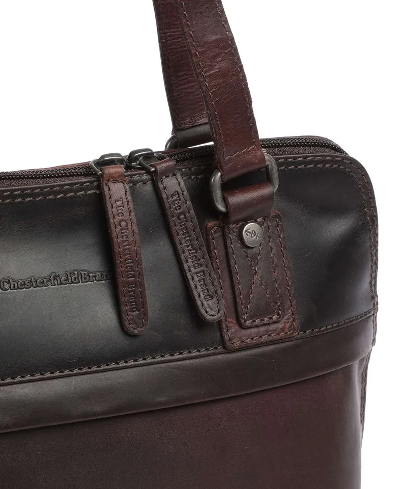The Chesterfield Brand Wax Pull Up Cow Belgrado Bolso de hombro brown