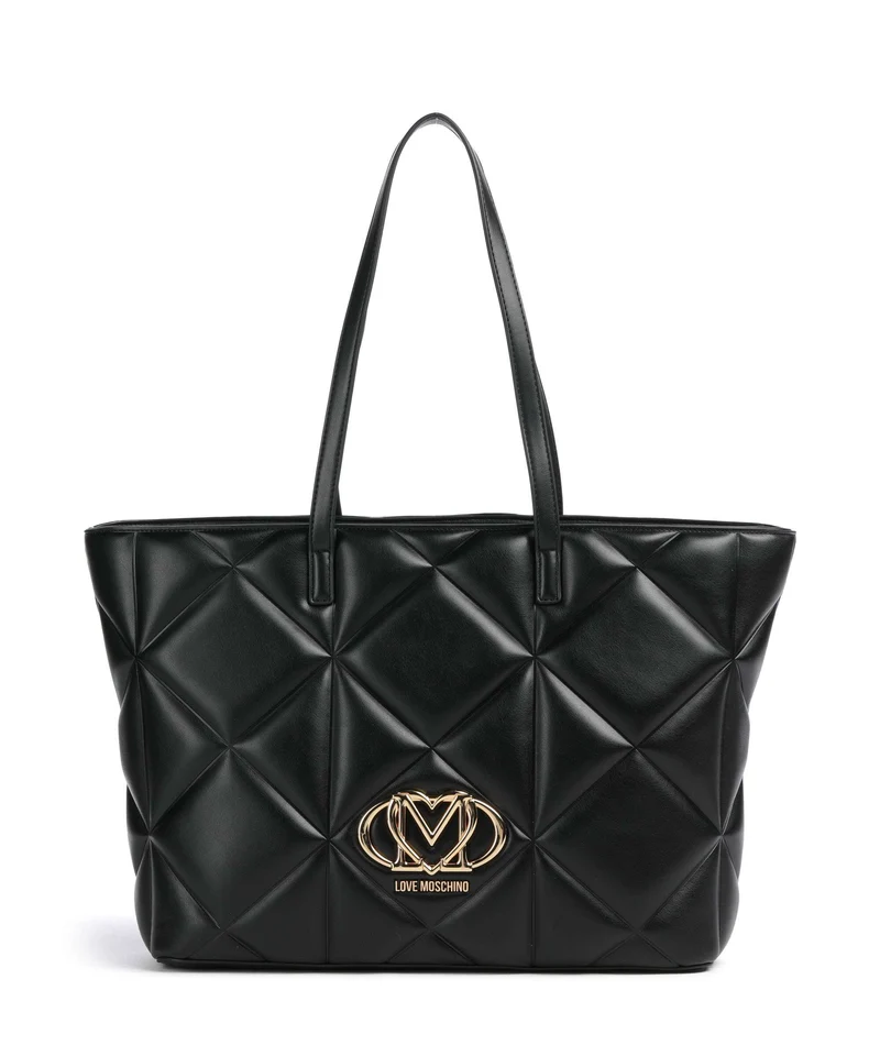 Love Moschino Embossed Q Bolsa shopping black