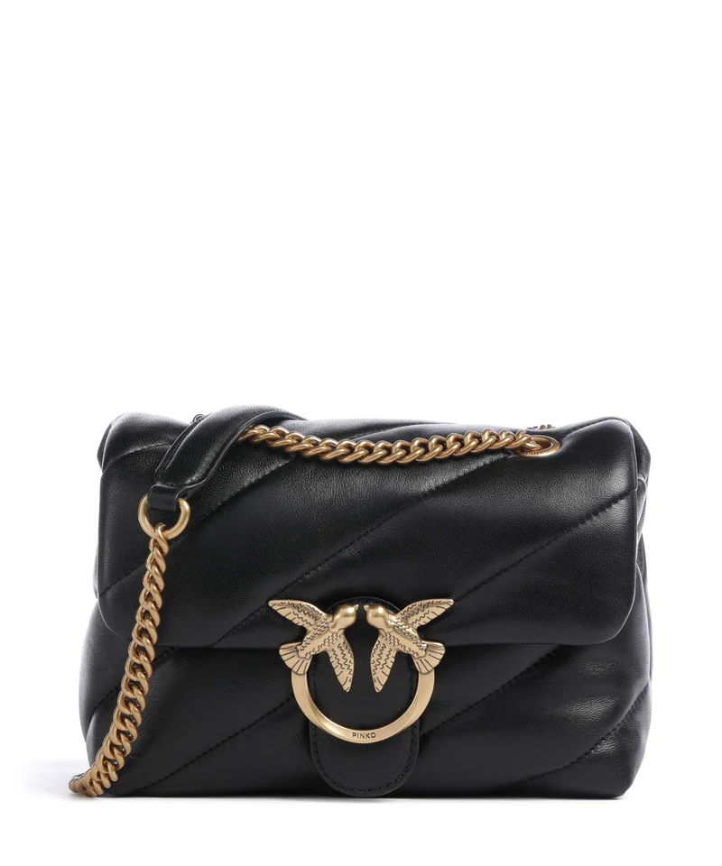 Pinko Love Puff Mini Bolso de hombro nero/antique gold