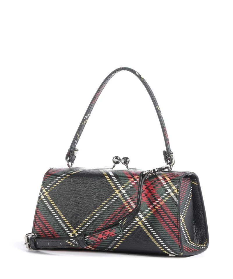 Vivienne Westwood Doll Frame Saffiano Printed XL Bolso de mano chelsea tartan