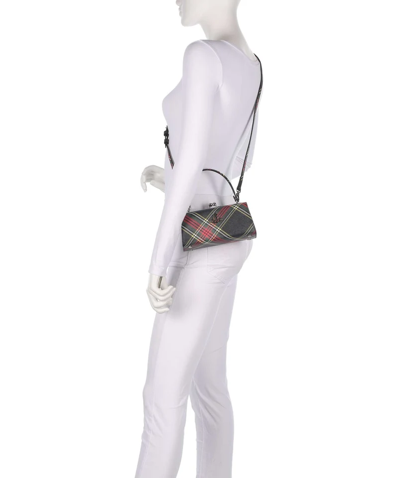Vivienne Westwood Doll Frame Saffiano Printed XL Bolso de mano chelsea tartan