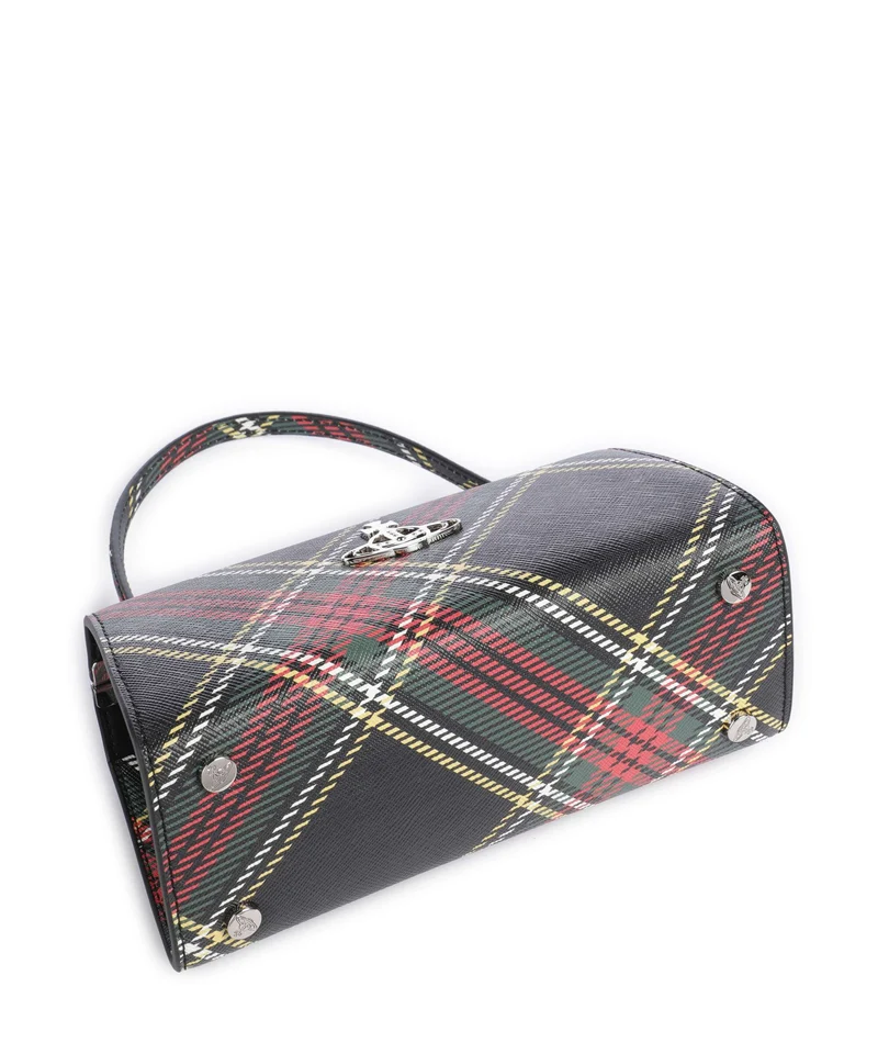 Vivienne Westwood Doll Frame Saffiano Printed XL Bolso de mano chelsea tartan