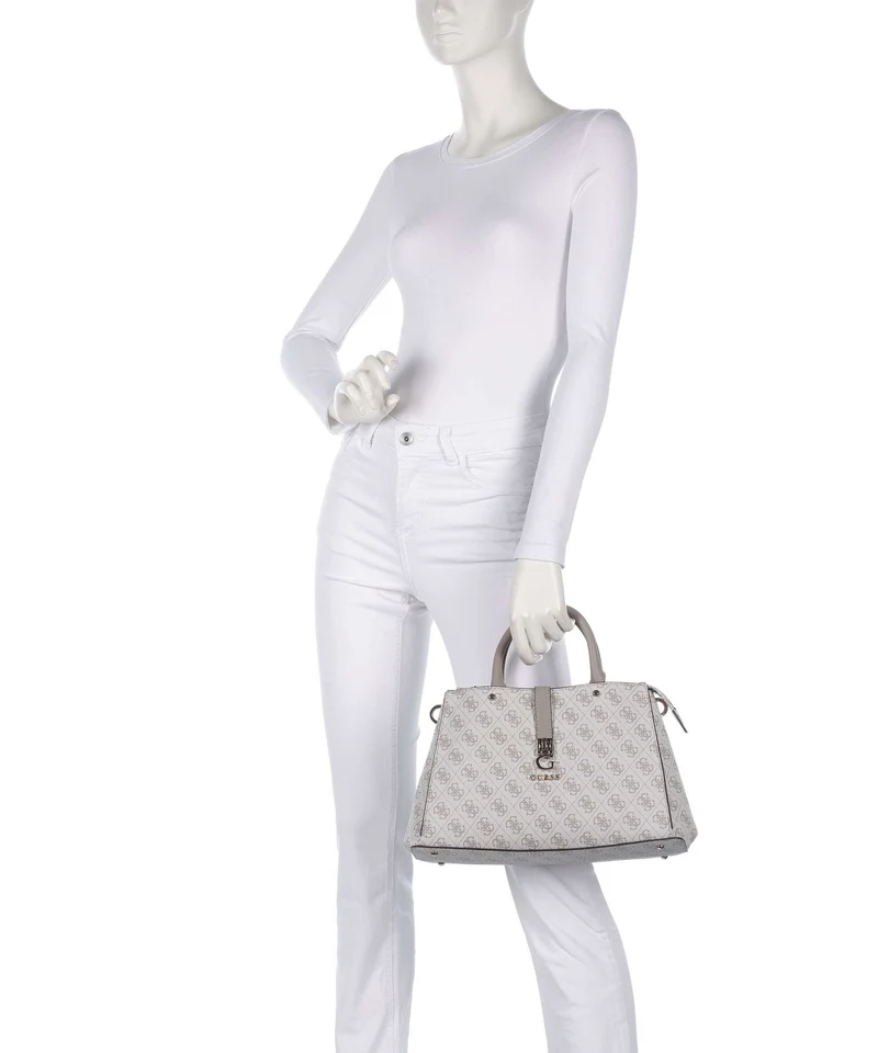 Guess Zamira Bolso de mano dark taupe logo