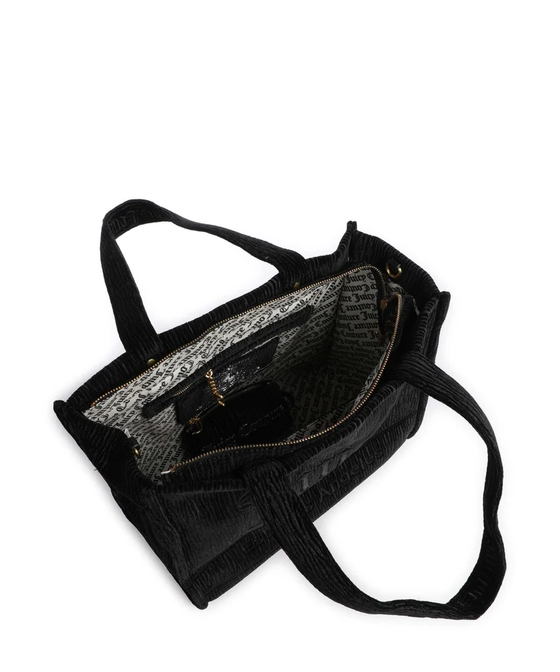 Juicy Couture Iris Crinkled Velvet L Bolsa shopping black