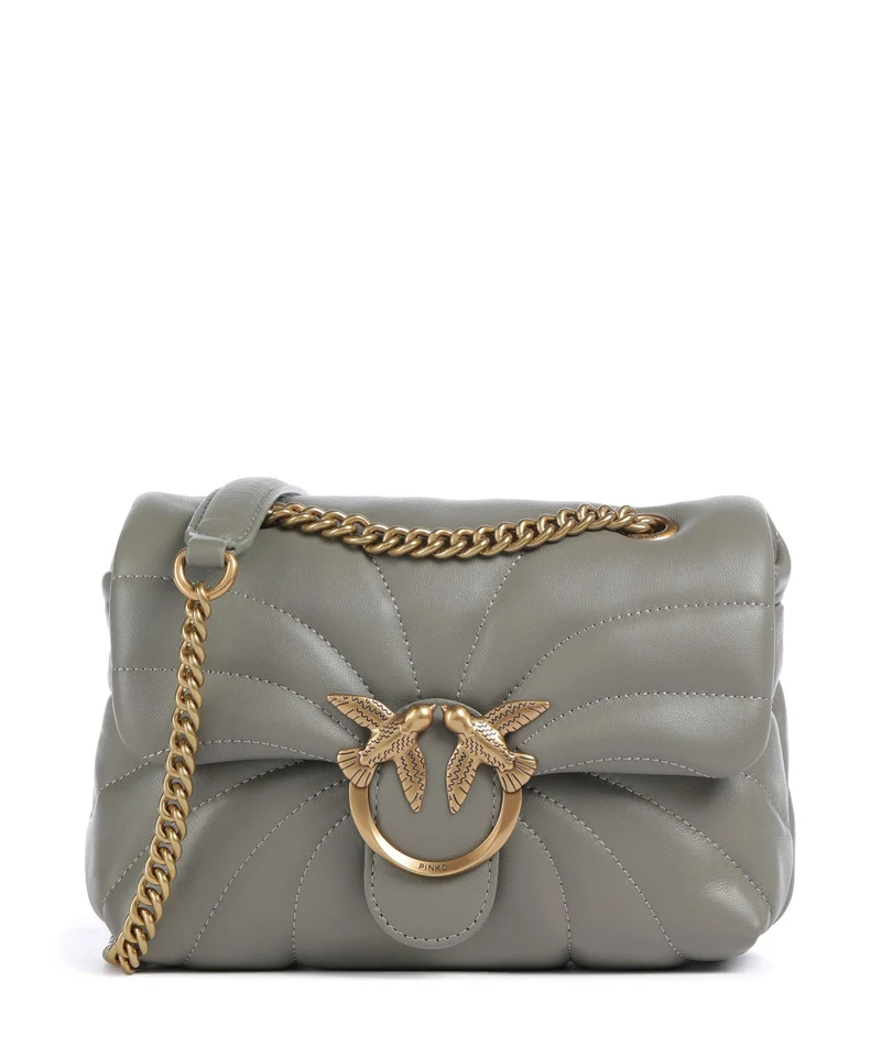 Pinko Love Puff Mini Bolso de hombro verde vertiver/antique gold