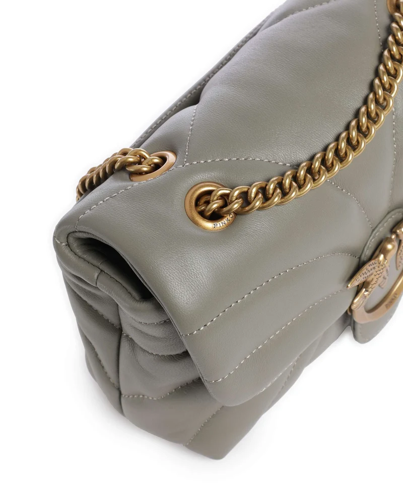 Pinko Love Puff Mini Bolso de hombro verde vertiver/antique gold