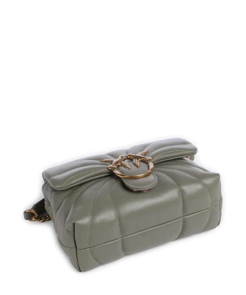 Pinko Love Puff Mini Bolso de hombro verde vertiver/antique gold