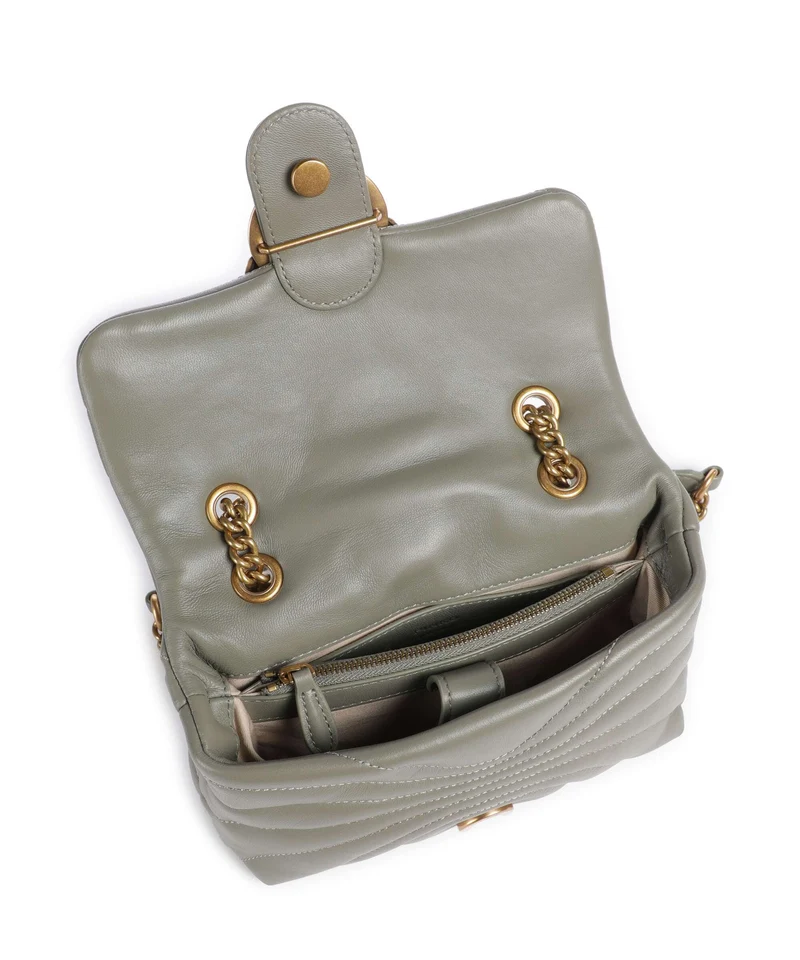 Pinko Love Puff Mini Bolso de hombro verde vertiver/antique gold