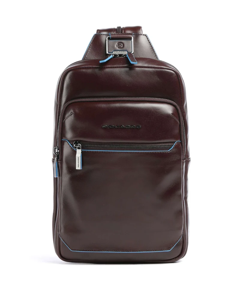 Piquadro Blue Square Mochila sling mogano