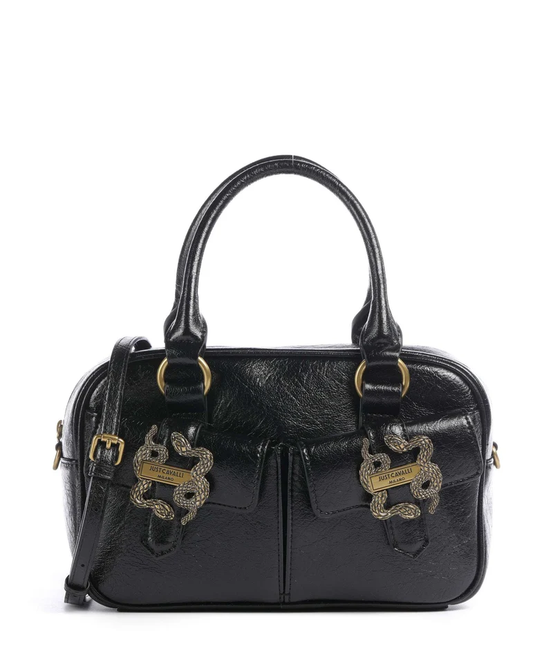 Just Cavalli Iconic Snakes Pockets Bolso de mano black