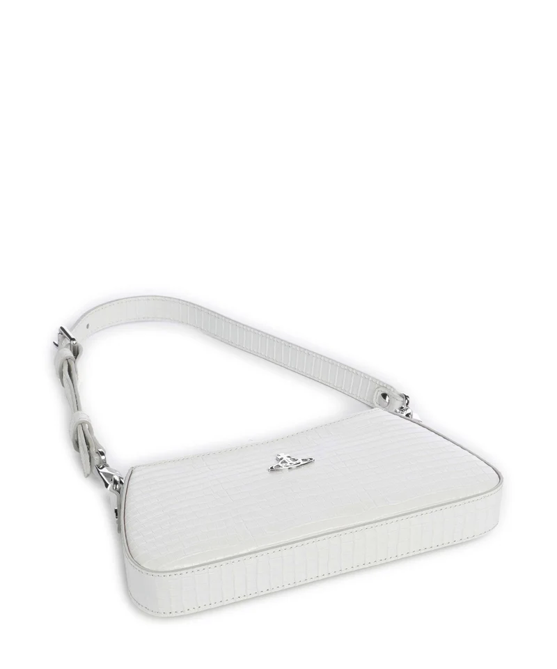 Vivienne Westwood Tasha Embossed Croc Mini Bolso de hombro white
