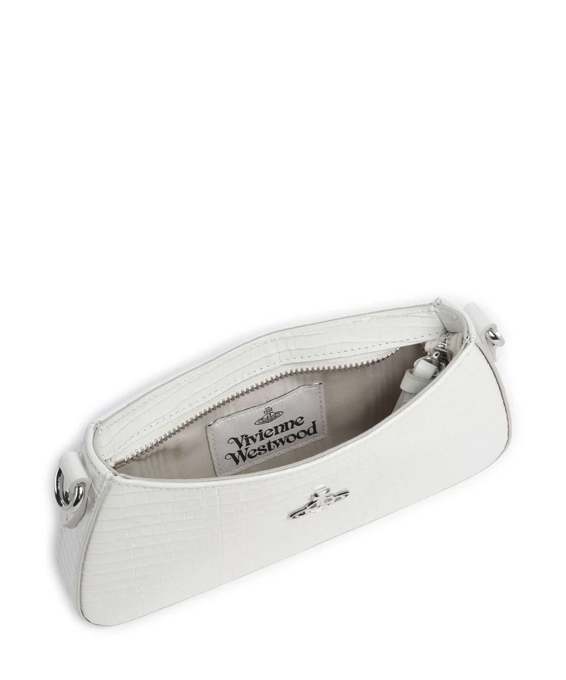 Vivienne Westwood Tasha Embossed Croc Mini Bolso de hombro white