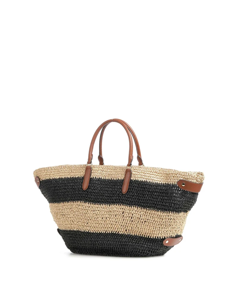 Lauren Ralph Lauren Daphney 40 Straw Bolso de mano natural/black/lauren tan
