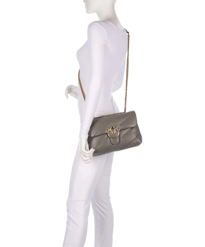 Pinko Love Puff Classic Bolso de hombro grigio asfalto/antique gold
