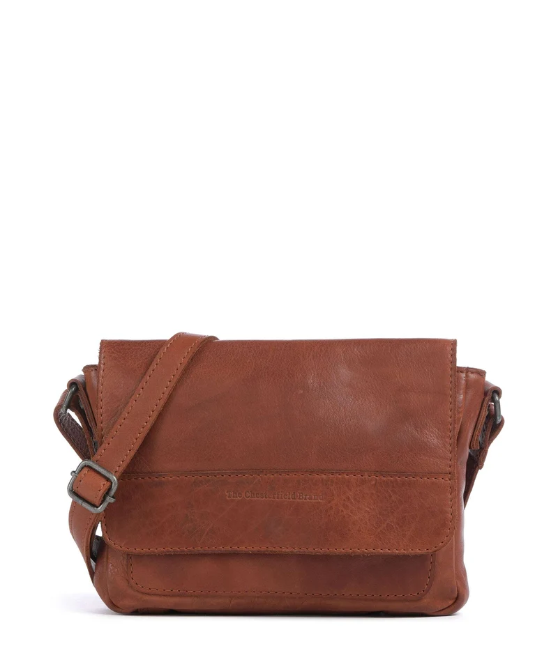 The Chesterfield Brand Washed Waxed Cow Ann Bandolera cognac