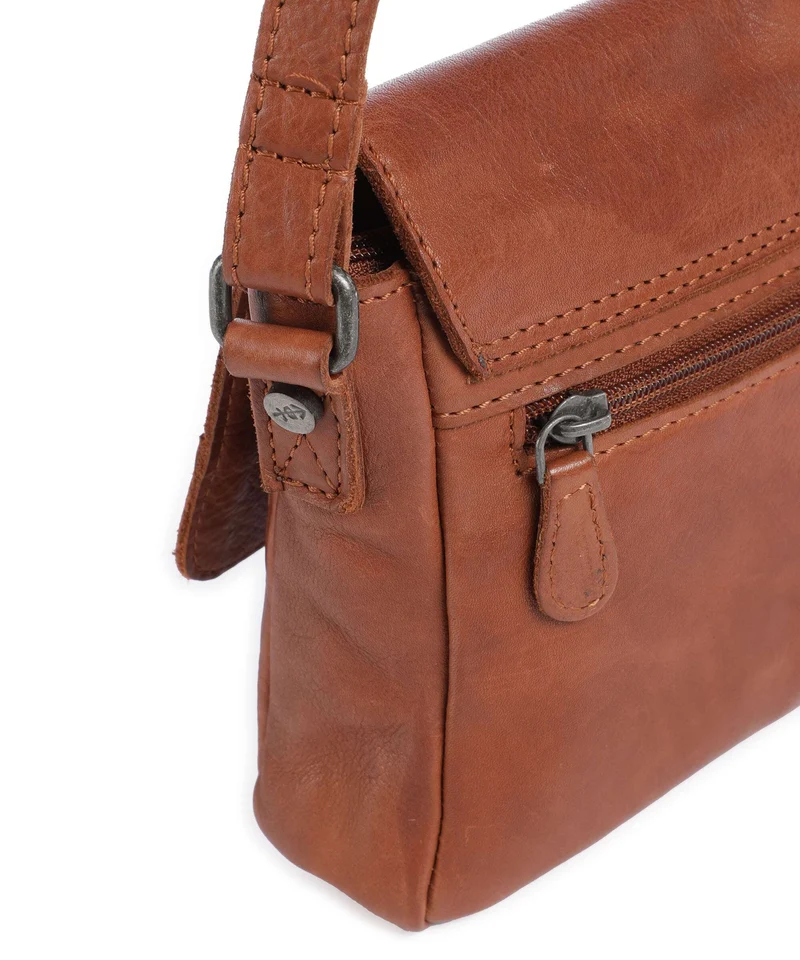 The Chesterfield Brand Washed Waxed Cow Ann Bandolera cognac