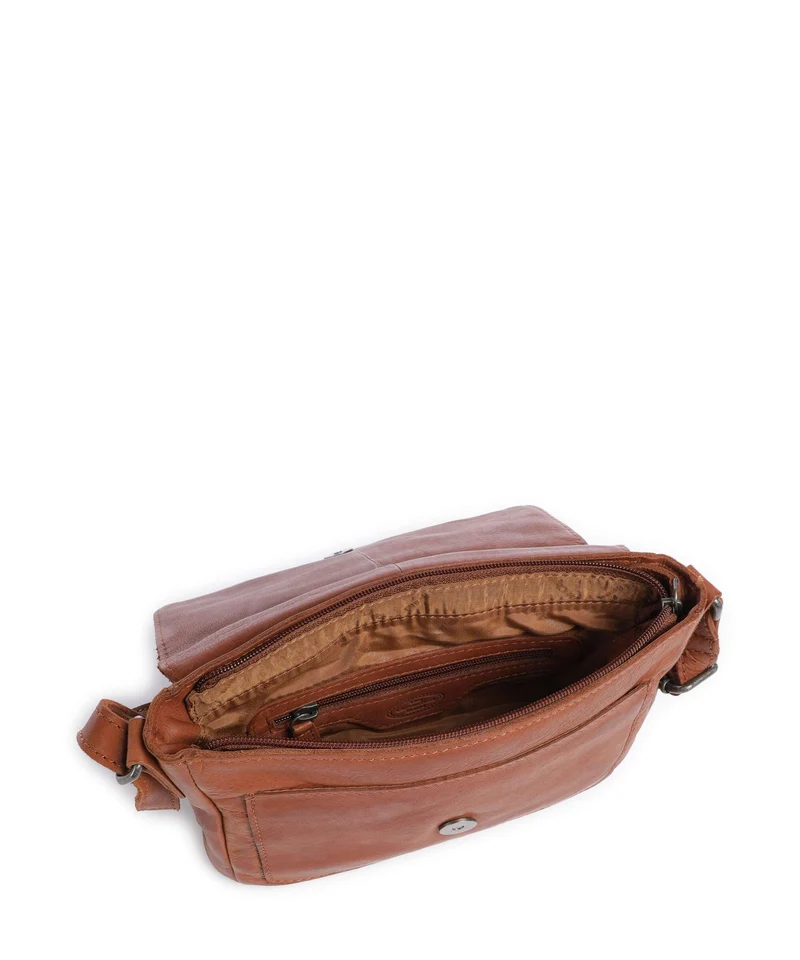 The Chesterfield Brand Washed Waxed Cow Ann Bandolera cognac
