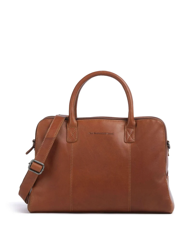 The Chesterfield Brand Wax Pull Up Cow Layton Bolso de mano cognac